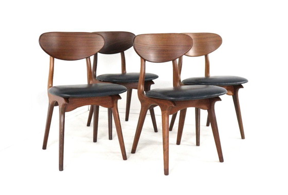 Image 1 of Ensemble de 4 chaises AWA 'Weert' vintage rembourrées