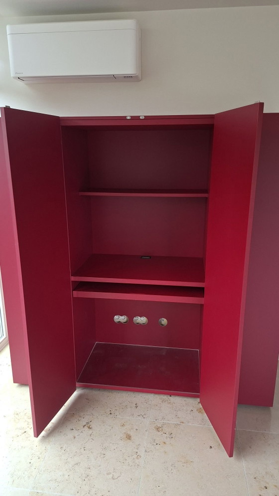 Design bureaukast Tisettanta, Hout, Rood (foto 3 van 9)