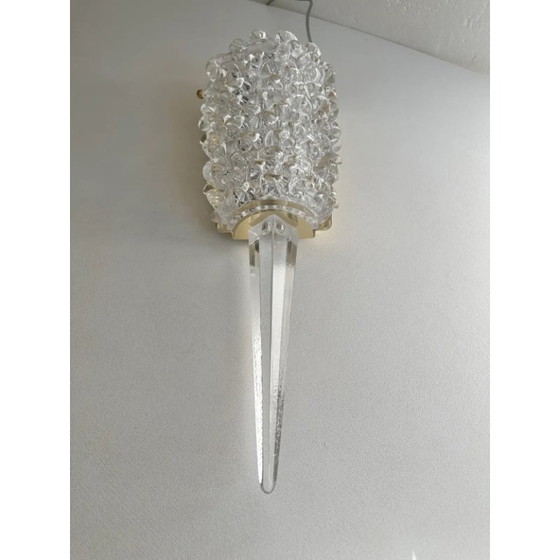 Image 1 of Handcrafted Clear Rostrato Murano Glass Wall Sconces — Barovier Inspired Pair