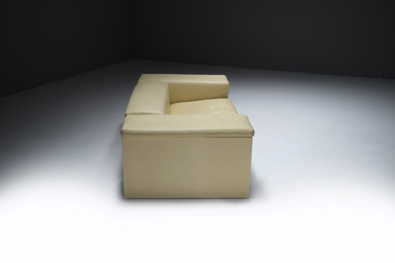 Image 1 of Stunning Brigadier sofa in very rare soft yellow by Cini Boeri for Knoll