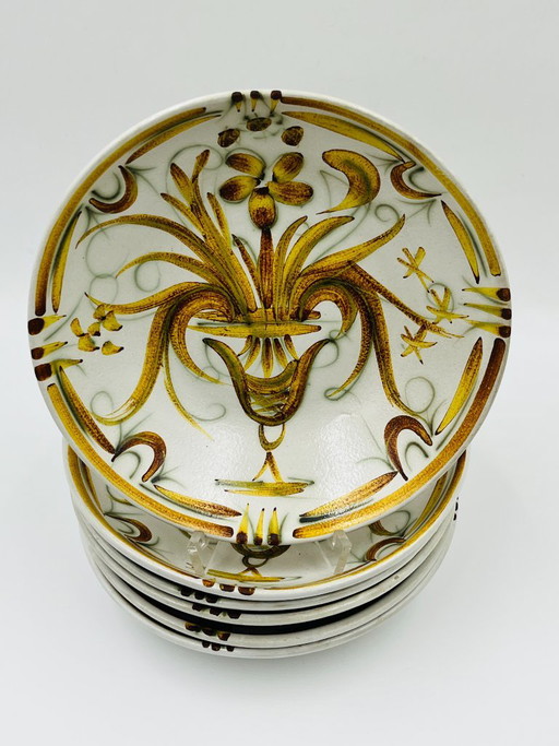 6 Piatti Fondi Keraluc Quimper Renaissance 1960 – tafelaccessoires, Ceramic (photo 2 of 8)