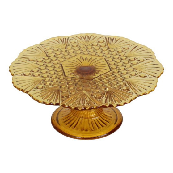 Image 1 of Présentoir à gâteaux vintage Art Déco en ambre