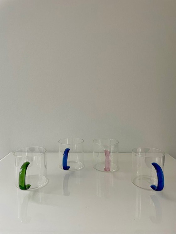 Image 1 of Moderne Designbecher aus Borosilikatglas, 4er-Set