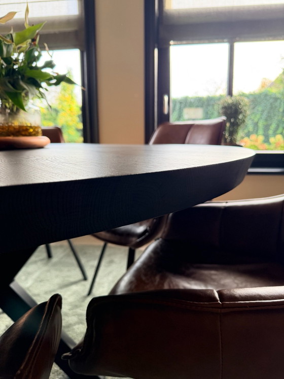 Round oak dining table 150cm Table du Sud, Metal, Wood, Black (photo 3 of 5)