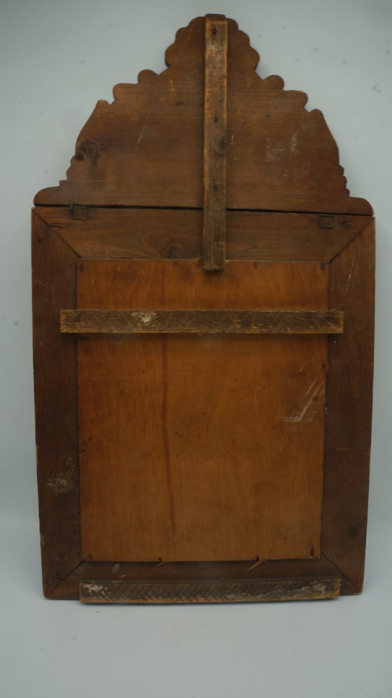 Image 1 of Niederländischer antiker, verzierter Messing-Galeriespiegel, Bürsten, Wandglas, Kupferschrank