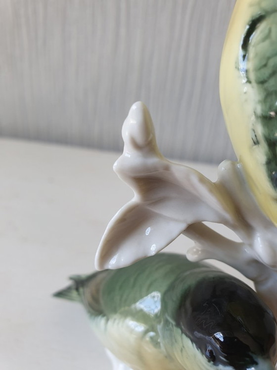 Image 1 of Karl Ens porcelain, two redpolls model 7451 perfect