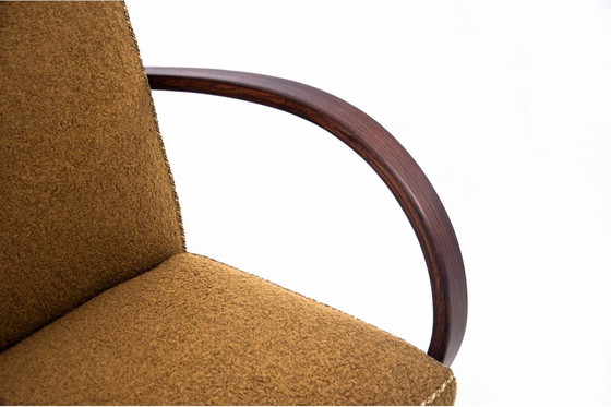 Image 1 of Two Yellow boucle armchairs by J. Halabala, Czechoslovakia, 1930s