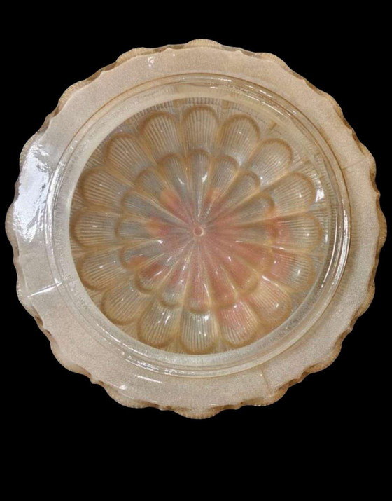 Image 1 of Original Murano ceiling lamp - flower glass with gold dust, 1960s