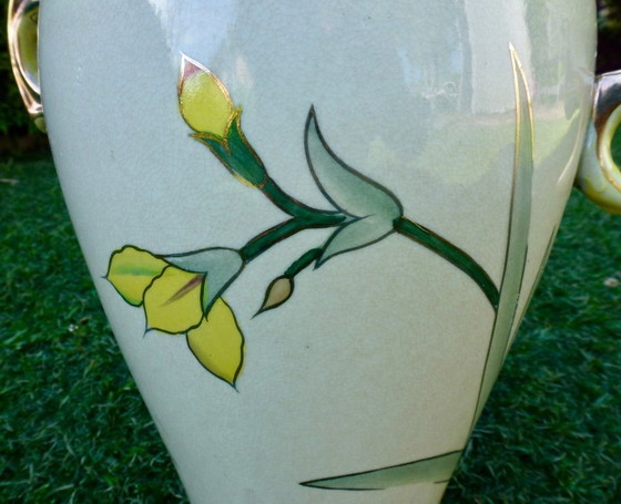 Image 1 of Dos jarrones antiguos de porcelana de estilo Art Nouveau, obra de Reinhold Schlegelmilch.