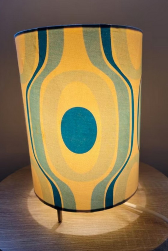 Image 1 of Vintage fabric design lamp 22 cm blue/white