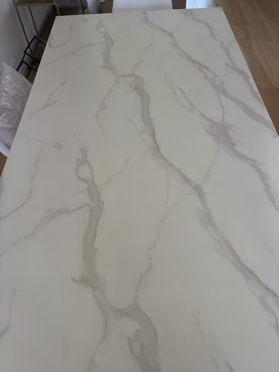 Image 1 of Westwing Carl dining table – marble effect – 180x90 – modern design”