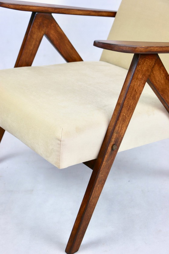 Image 1 of Sillón modelo B-310 en terciopelo claro beige, años 70