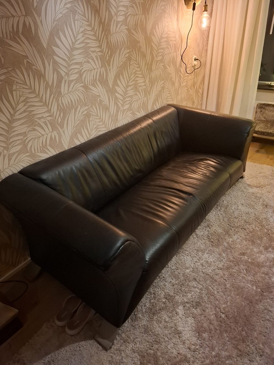 Image 1 of Divano in pelle nera Rolf Benz 322 a 3 posti