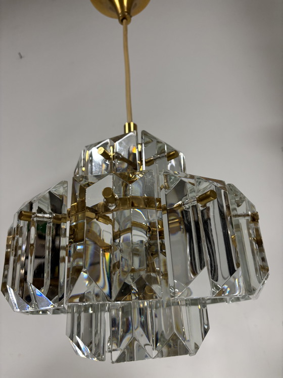 Image 1 of Kinkeldey Kroonluchter Messing & Kristal - Mid-Century