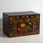 Antique Chinese painted trunk in pine wood – China, circa 1900 – Storage cabinet, Iron (photo 6 of 40)