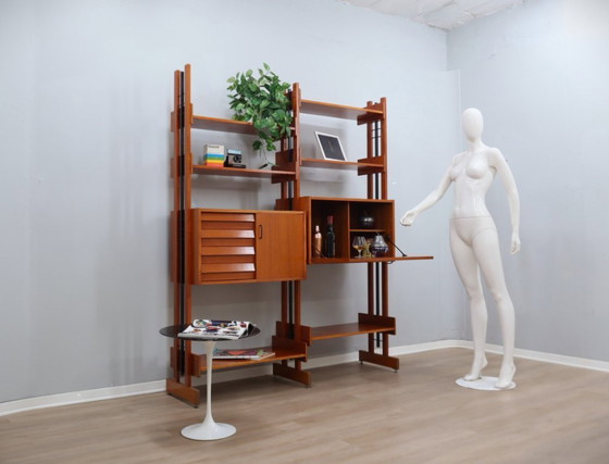 Image 1 of Mid-Century Italian teak bookcase / room divider AV Arredamenti 1960s