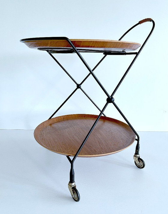 Image 1 of Vintage Scandinavian Serving  Cart Trolley