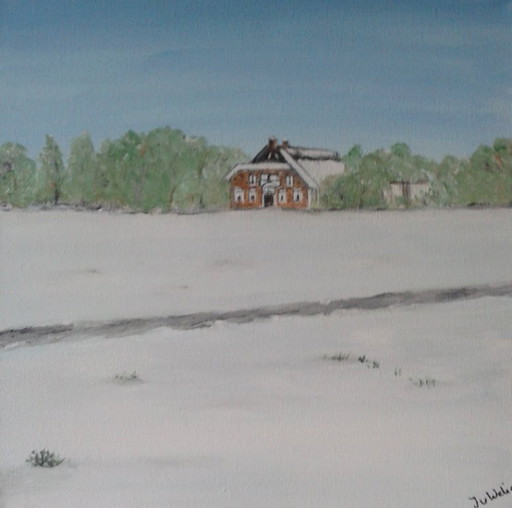 2 peintures de paysages été et hiver