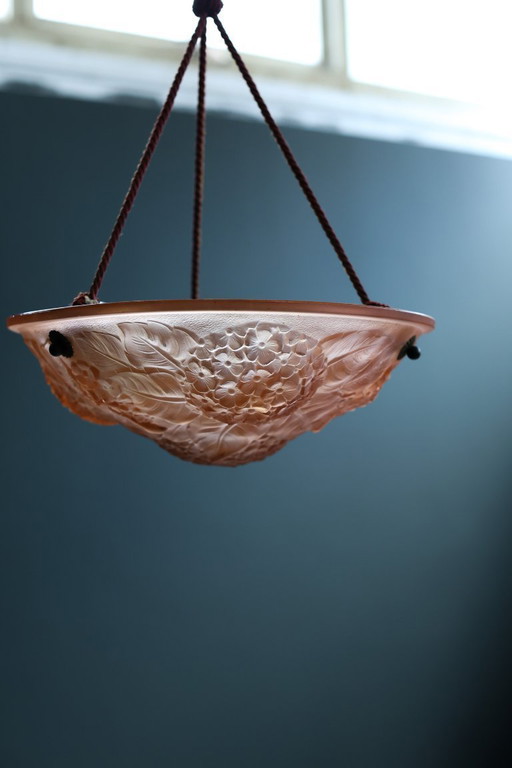 Lampada a sospensione floreale Art Déco