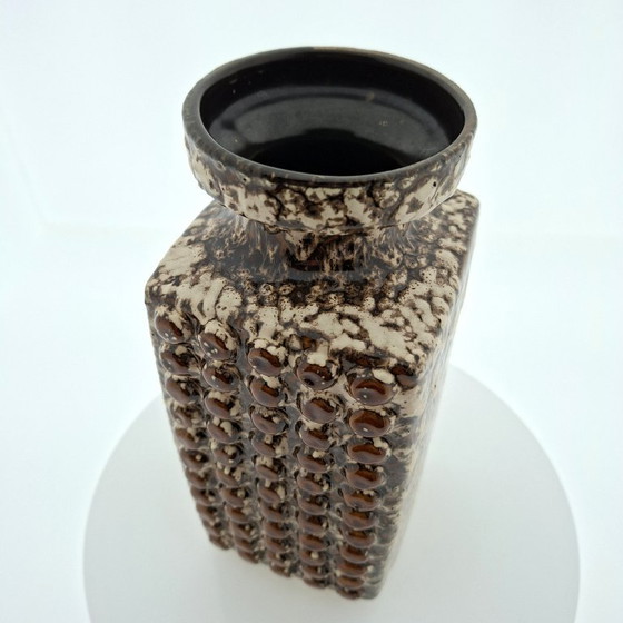 Image 1 of Bruine vaas VEB Haldensleben 'Dots' | 3058A