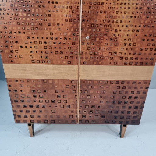 Vintage kledingkast in essenhout, jaren 70