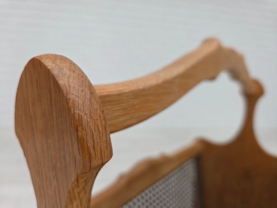 Image 1 of Anni '70, portagiornali danese, legno massiccio di quercia, rete per mobili.