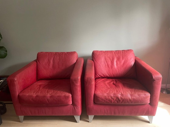 Image 1 of Fauteuils Machalke & Machalke (2) en cuir rouge