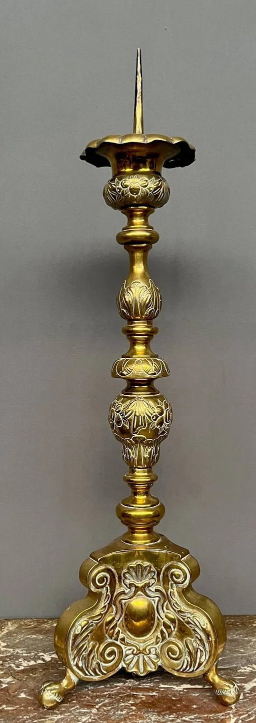 Lampadario da chiesa. In rame. – kandelaars en kaarsen, Copper (photo 2 of 7)