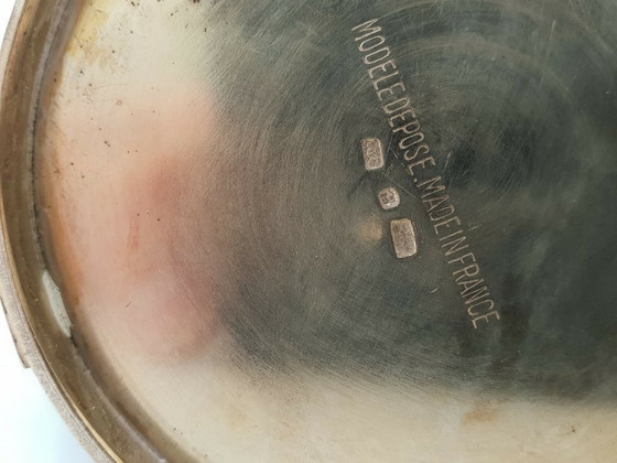 Image 1 of SET OF 3 VINTAGE 1970S SILVER-PLATED METAL PITCHERS, 70S DESIGN, FRANCE