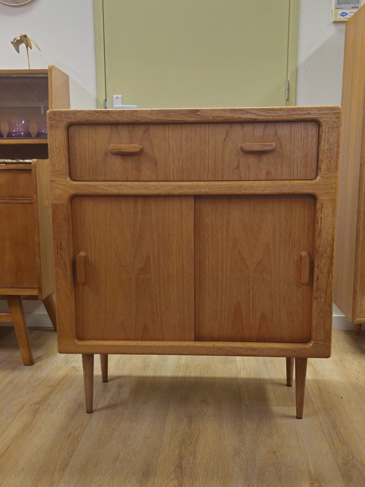 Vintage Silkeborg Cupboard Drawer Cabinet Sliding Door Cabinet