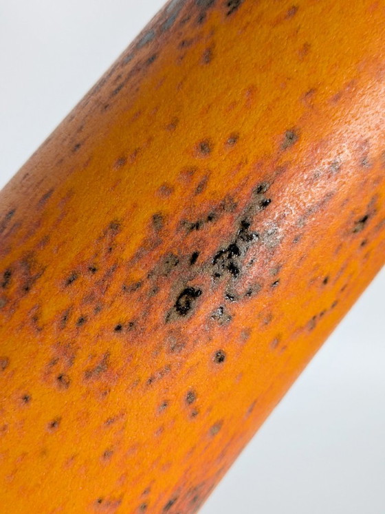 Vintage Scheurich Fat Lava Vase, Model 206 Orange & Brown West German Pottery – Scheurich W-Germany, Ceramic (photo 6 of 11)