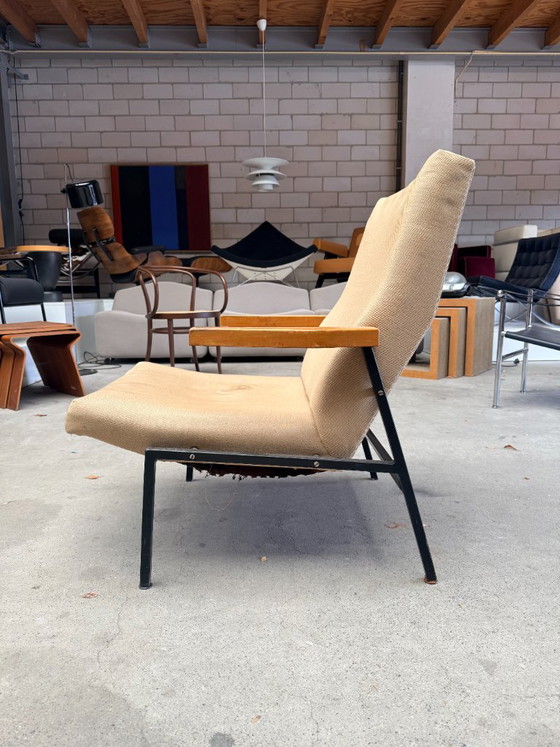 Vintage 't Spectrum fauteuil,  Martin Visser, Textiel, Metaal, Beige (foto 7 van 12)