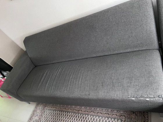 Image 1 of Gelderland 6511 grigio 3 posti + chaise longue XL