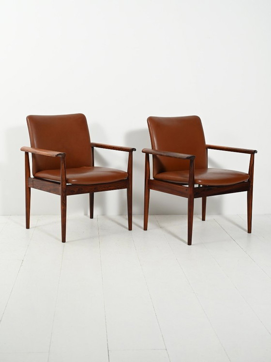 Image 1 of Pair of “Diplomat” armchairs by Finn Juhl