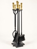 Vintage Cast Iron Fireplace Set with Brass – 60s/70s