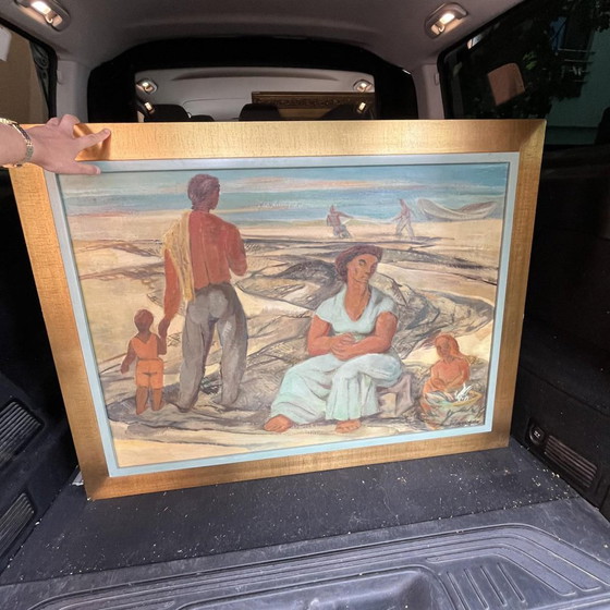 Flory Roland, Retour de Pêche, Huile sur Panneau, 1945 – Peintures et dessins (photo 2 of 16)