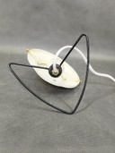Lampe de table tchèque Zukov, style « ère spatiale », laiton et métal blanc, années 1970