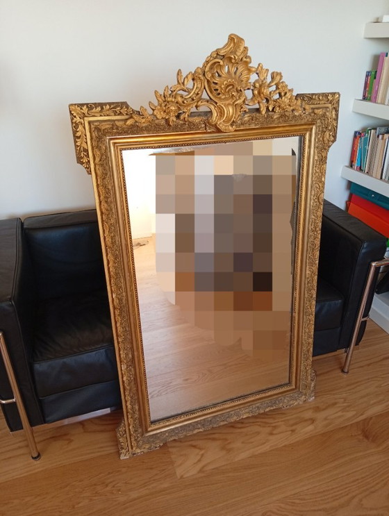 Image 1 of Antique Louis Philippe plaster mirror