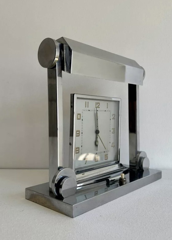 Image 1 of Table lamp, vintage modernist pendulum, chromed brass, France 1930