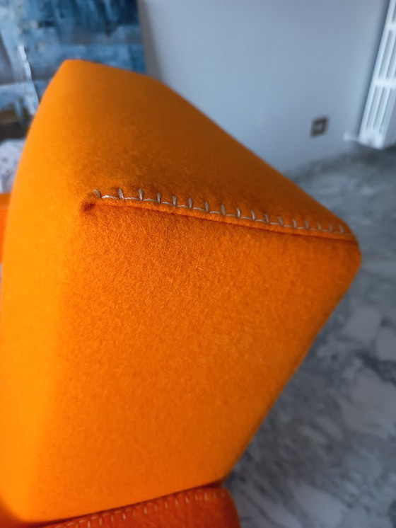 Image 1 of Fauteuil CASSINA Utrecht 637 en Laine Kvadrat Orange 13L par Gerrit Thomas Rietveld