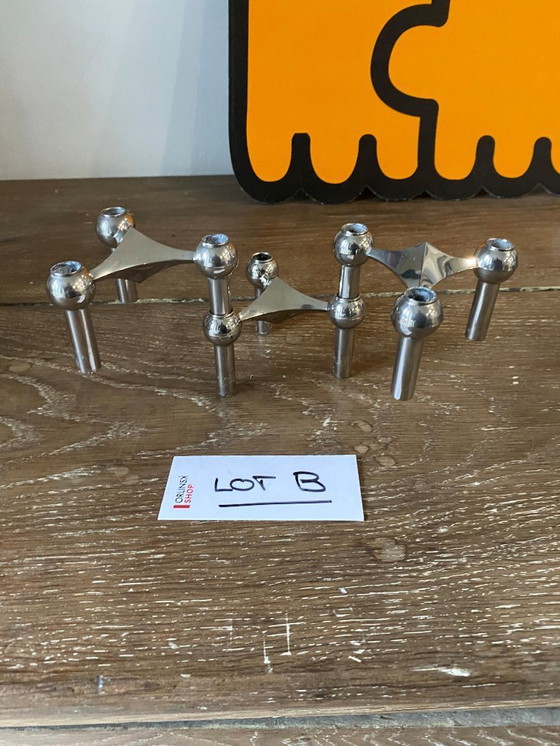 Image 1 of Lotto B, set di 3 candelieri modulari, NAGEL 1970