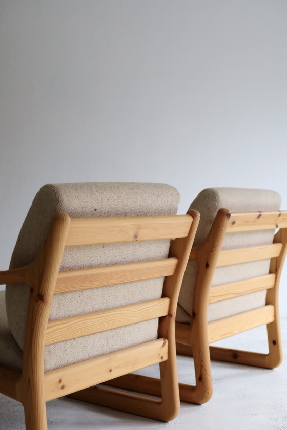 Set di 2 Poltrone vintage, Silkeborg Møbelfabrik anni '60, Legno, Tessile, Crema (foto 7 di 12)