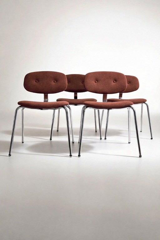 Set of 4 Pierre Paulin Steelcase Strafor chairs