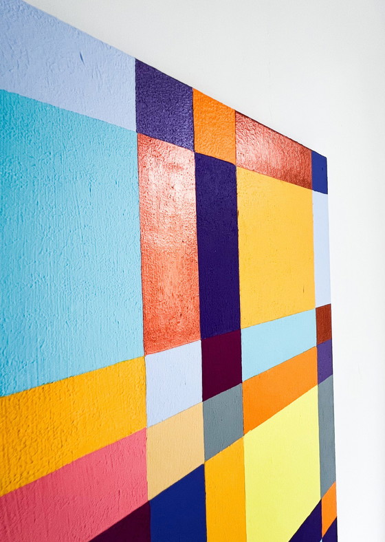 Image 1 of  Lena László, acrylique sur toile, 'Exactly 144 different squares