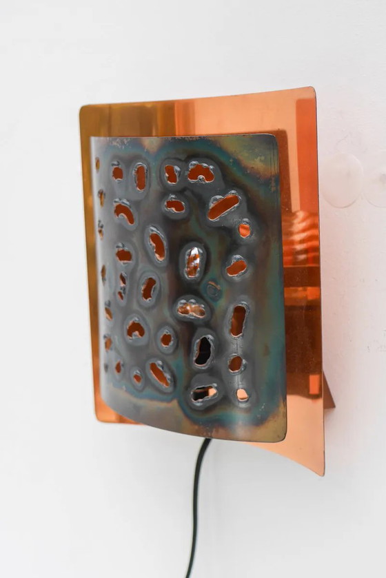 Vintage brutalistische koperen wandlamp van Boréns, jaren 60. – Wandlampen, Metal, Copper, Scandinavian (photo 7 of 15)