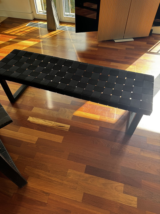 Image 1 of Magnifique table avec banque en bois de schiste ancien