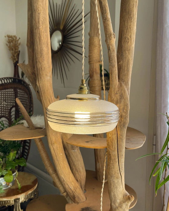 Customizable Art Deco Style Vintage Globe Portable Lamp – Lighting, Textile, Glass (photo 11 of 14)