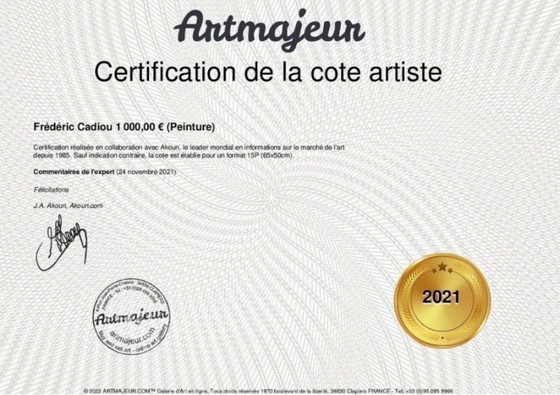 Image 1 of Oost-Indische inkt op wit fabriano papier 300g Onderwerp: Cap Coz Formaat 40x30 cm.