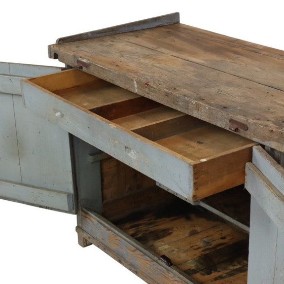 Image 1 of Characterful Old Blue Workbench Sideboard