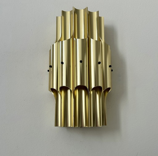 Vintage "Pan" wall lamp Bent Karlby, Brass, Lyfa Denmark 1960
